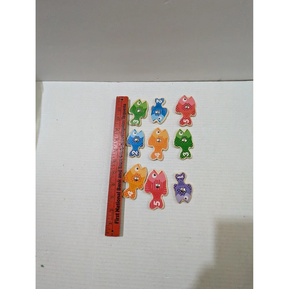 Melissa and Doug Magnetic Wooden Fishing Game Replacement Pieces 10 Fish Spinner